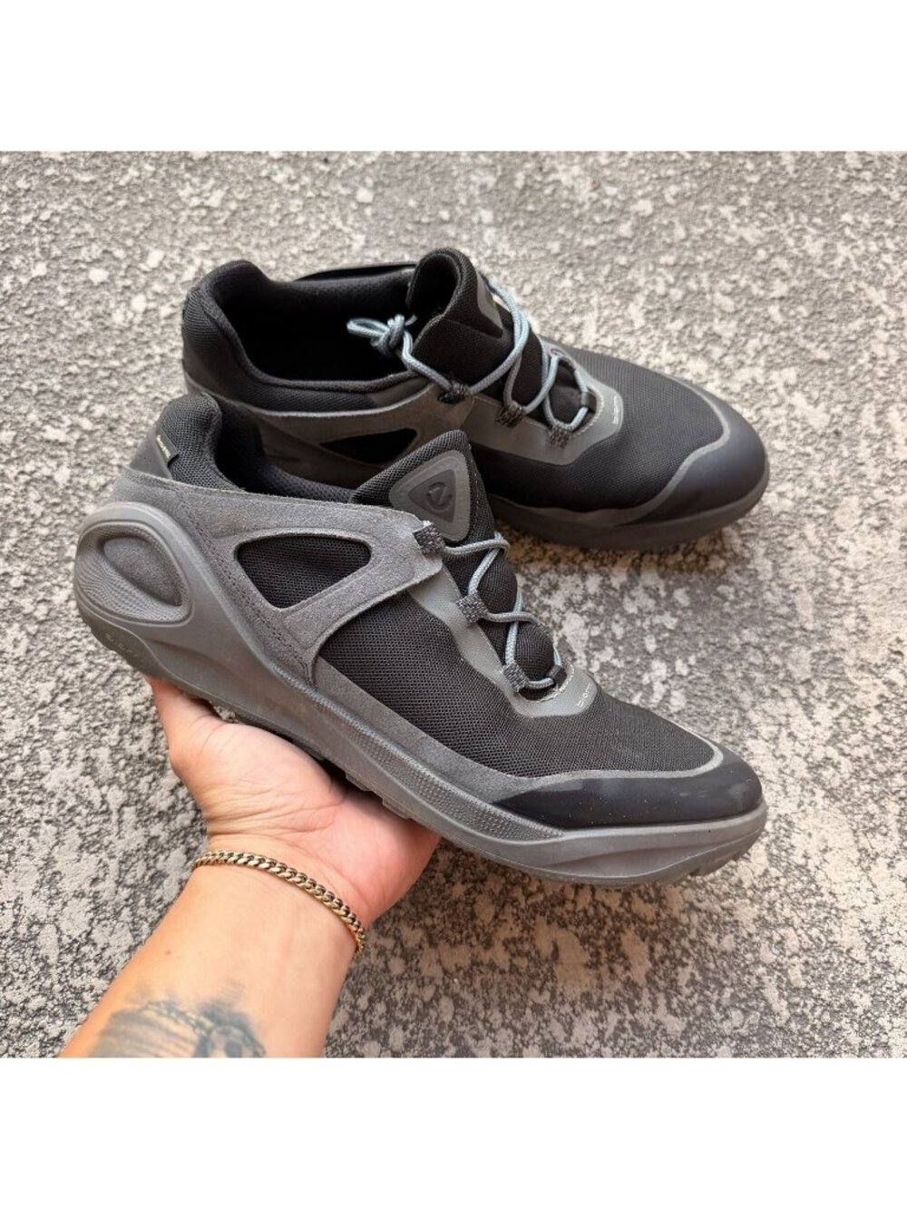 Ecco Shoes Mens Size 9 BIOM Black Gortex Athletic Sneakers Size 10 44